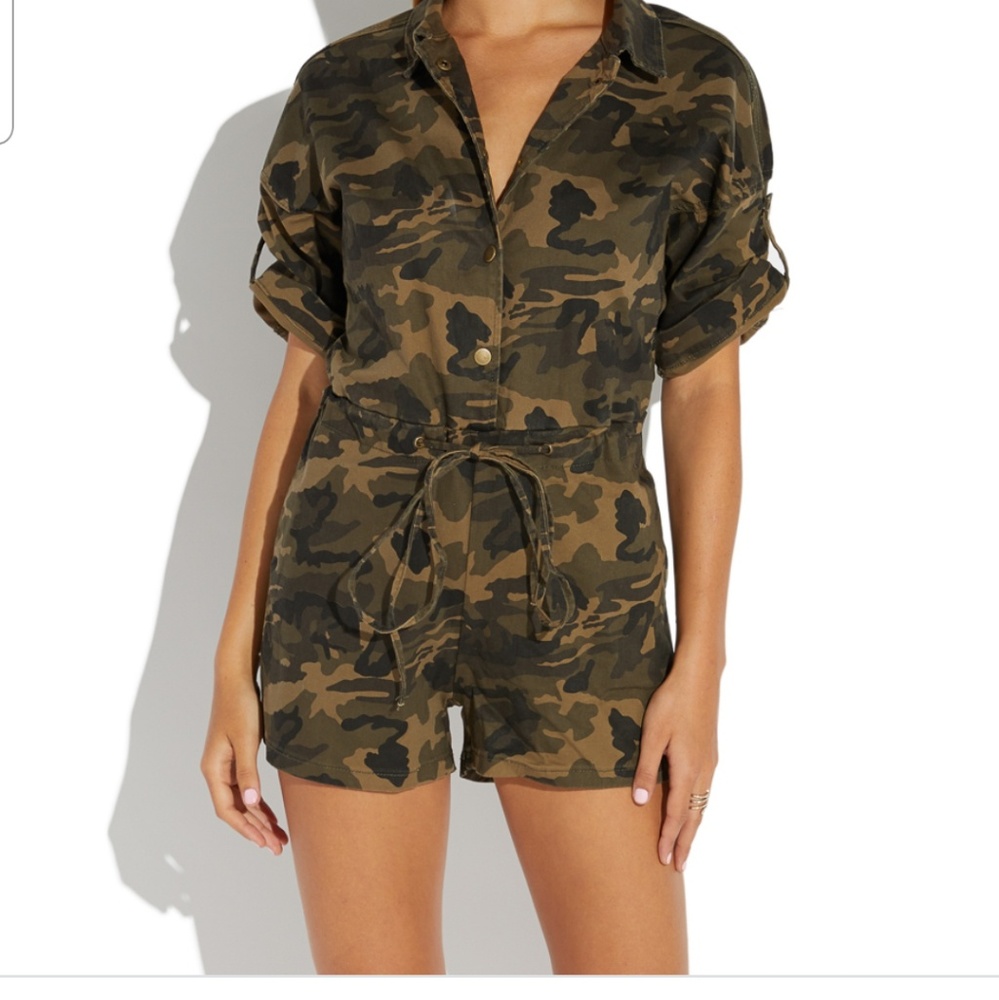 Camo Button Down Romper